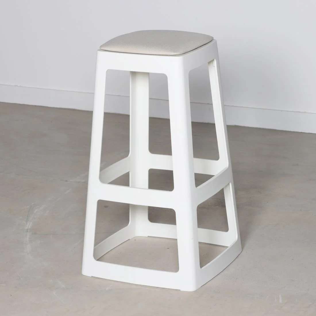 Origin Base High Stool Traffic White 440x440x750mm (2 Pack) - Image 2