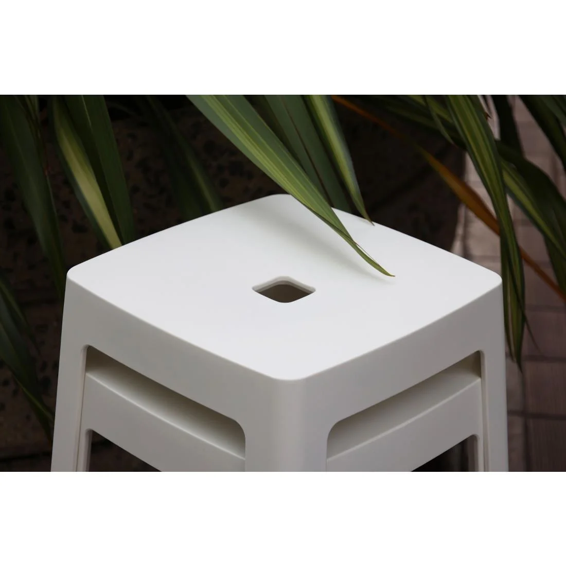 Origin Base High Stool Traffic White 440x440x750mm (2 Pack) - Image 3