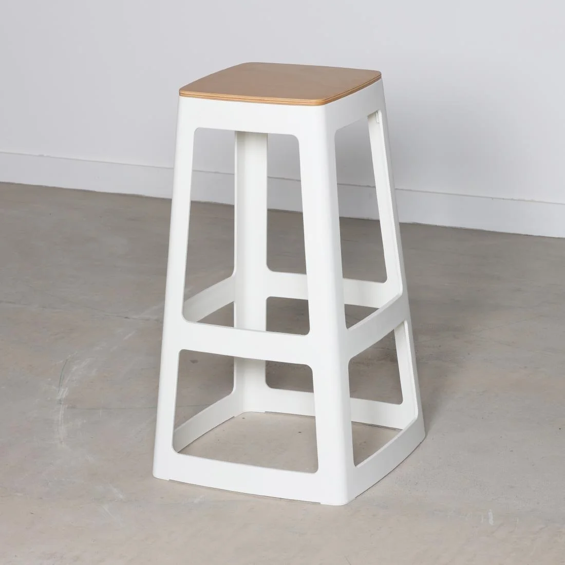 Origin Base High Stool Traffic White 440x440x750mm (2 Pack) - Image 8