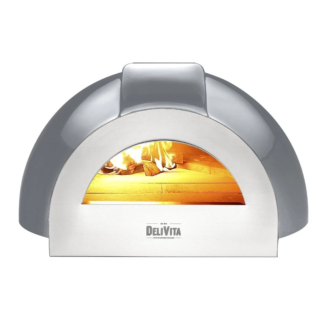 DeliVita Pro Dual Fuel Pizza Oven Hale Grey+ Chimney - Image 1