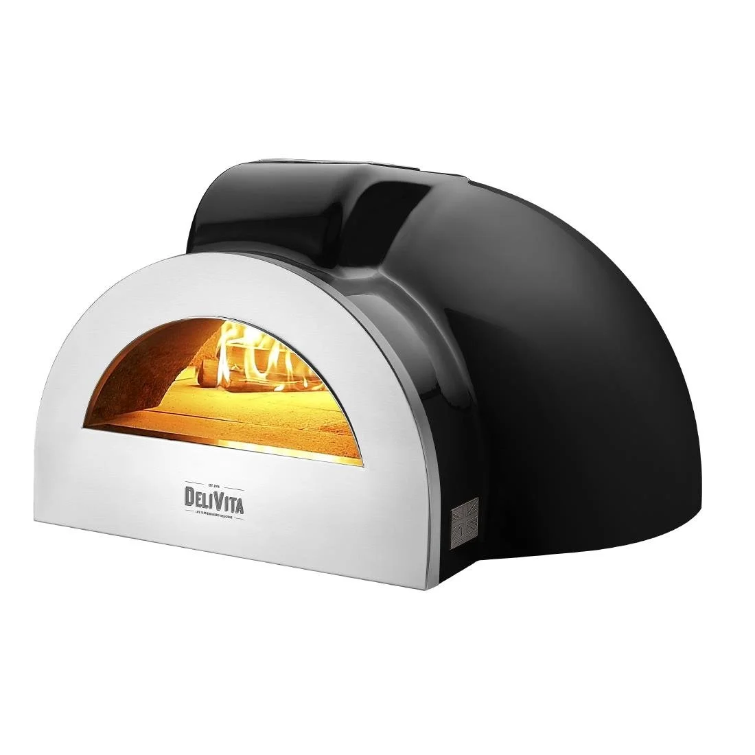 DeliVita Pro Dual Fuel Pizza Oven Very Black+ Chimney - Image 1