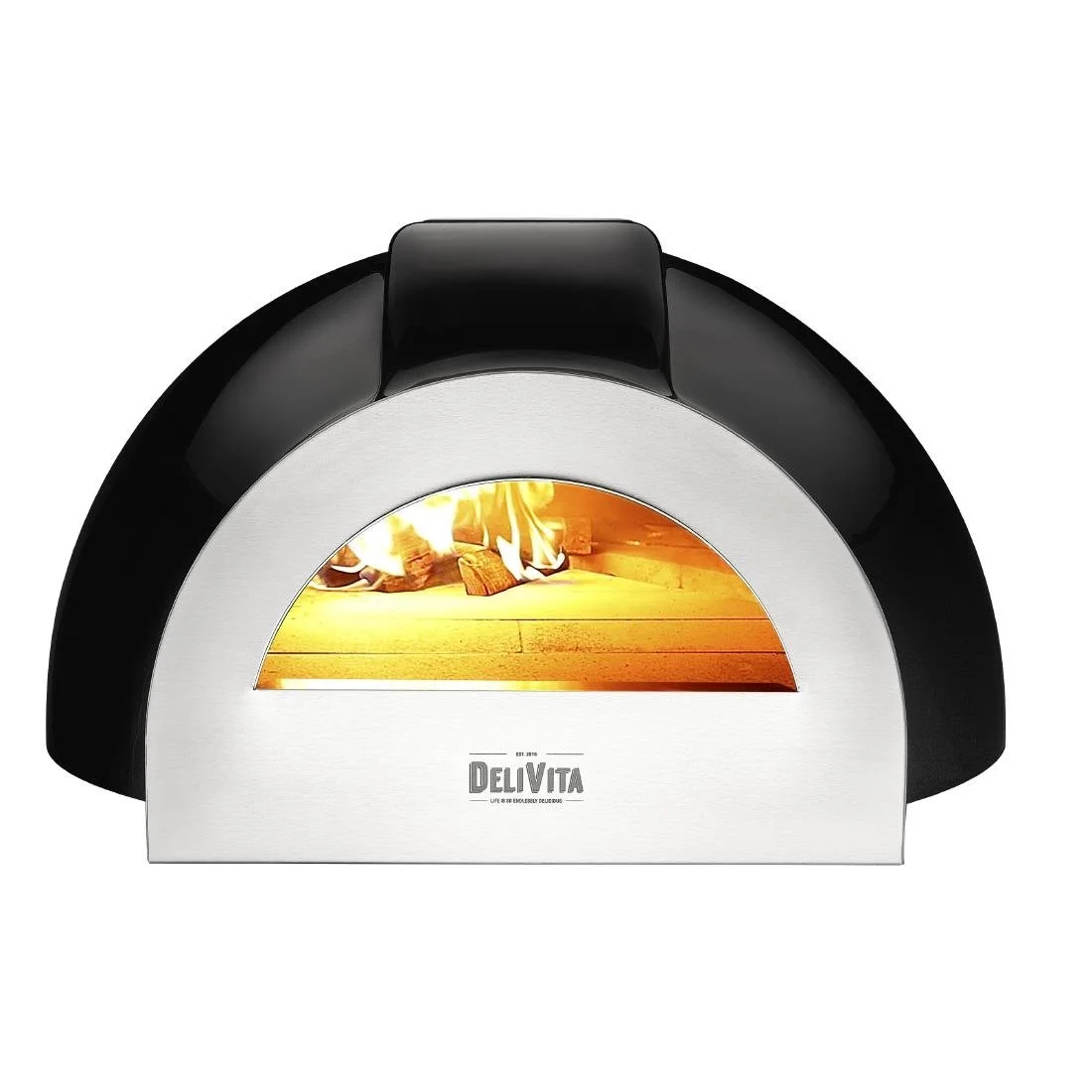 DeliVita Pro Dual Fuel Pizza Oven Very Black+ Chimney - Image 2