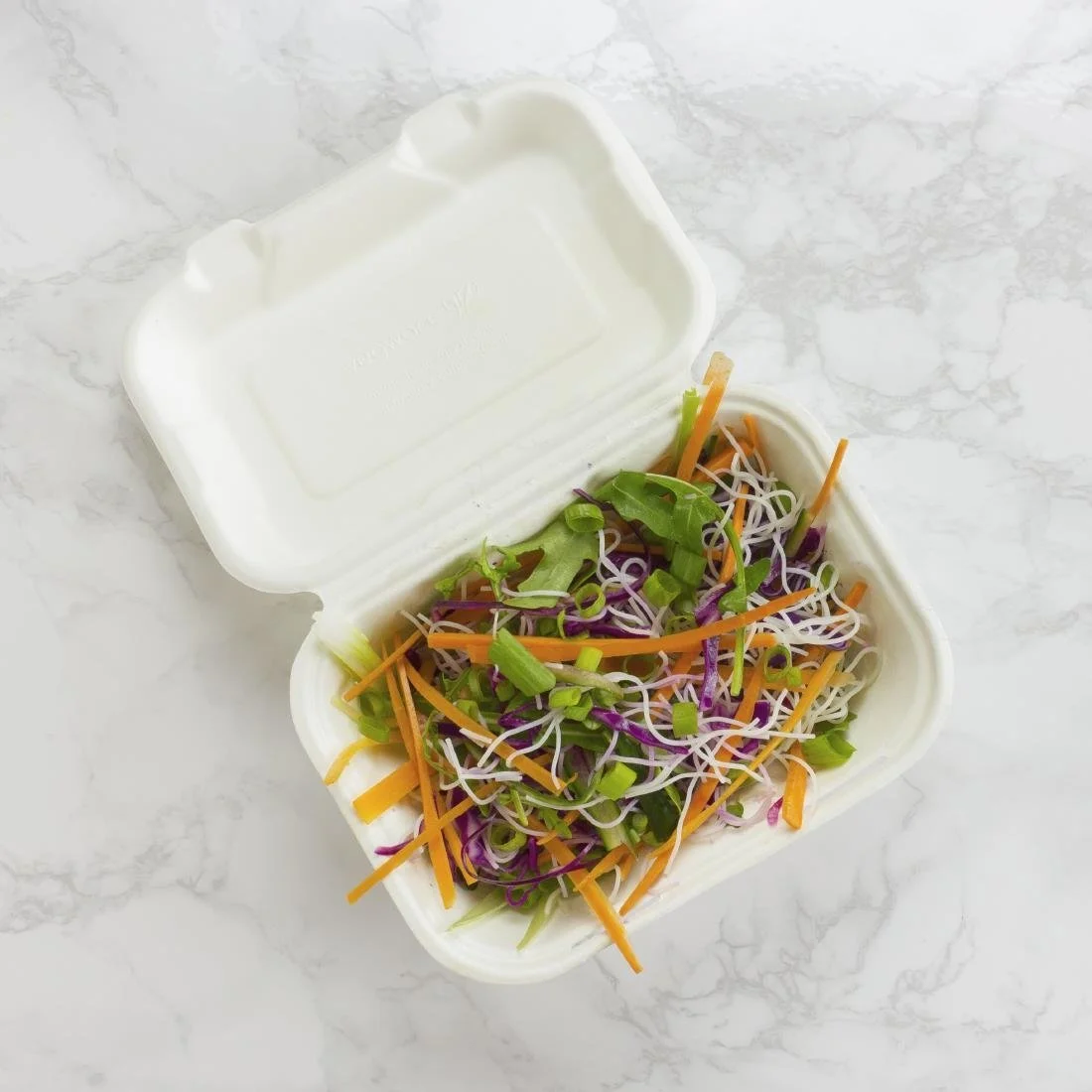 Vegware Compostable Bagasse Clamshell Hinged Meal Boxes 7"x 5" (500 Pack) - Image 3