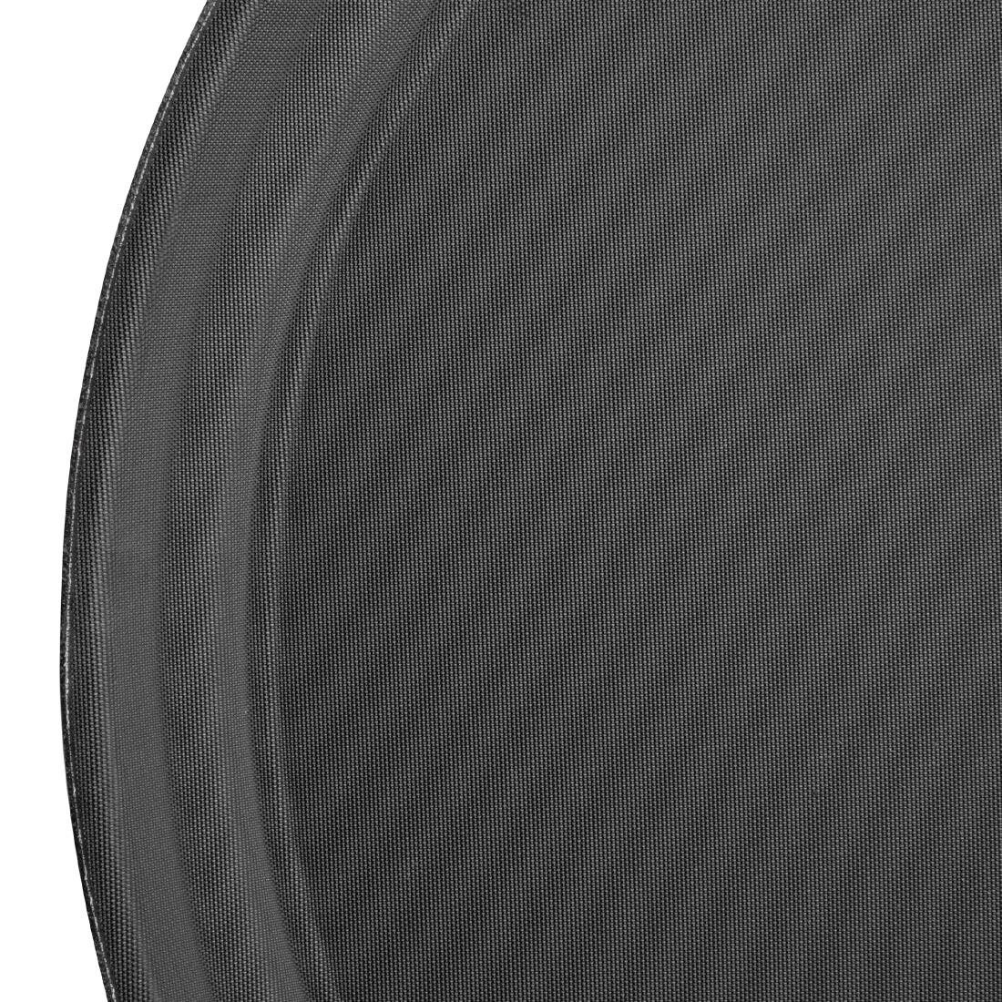 Kristallon Fibreglass Round Non Slip Tray Black 14 in