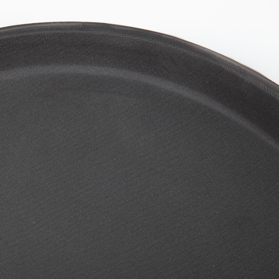 Kristallon Fibreglass Round Non Slip Tray Black 14 in