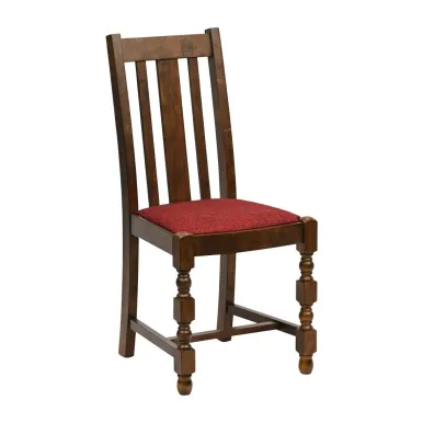 Thame Dining Chairs in Vintage Wood with Shetland Scarlett Seat (6 Pack)