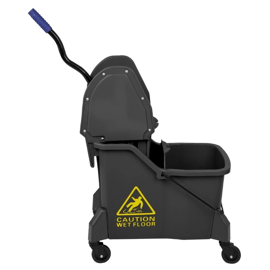 Jantex Two-Compartment Mop Bucket and Wringer Yellow 30Ltr - Image 3