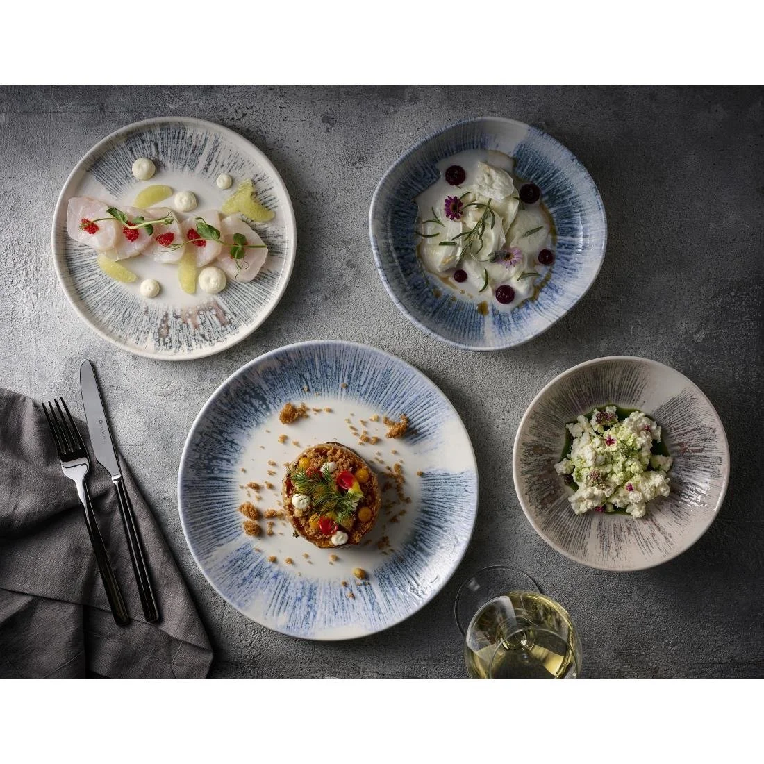 Churchill Lyra Blue Evolve Coupe Plates 260mm (12 Pack) - Image 3