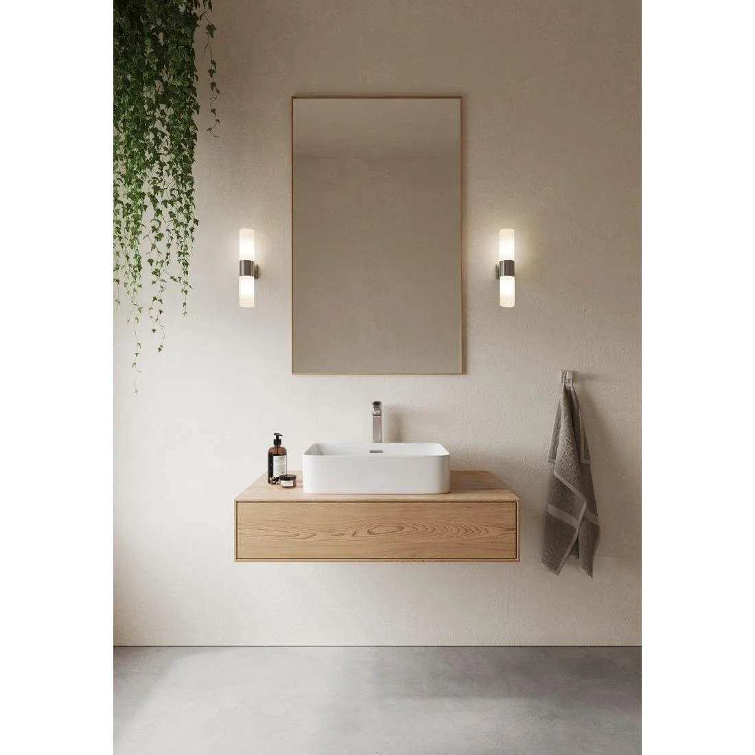 Nordlux Tangens Double Indoor Wall Light Brushed Steel - Image 2