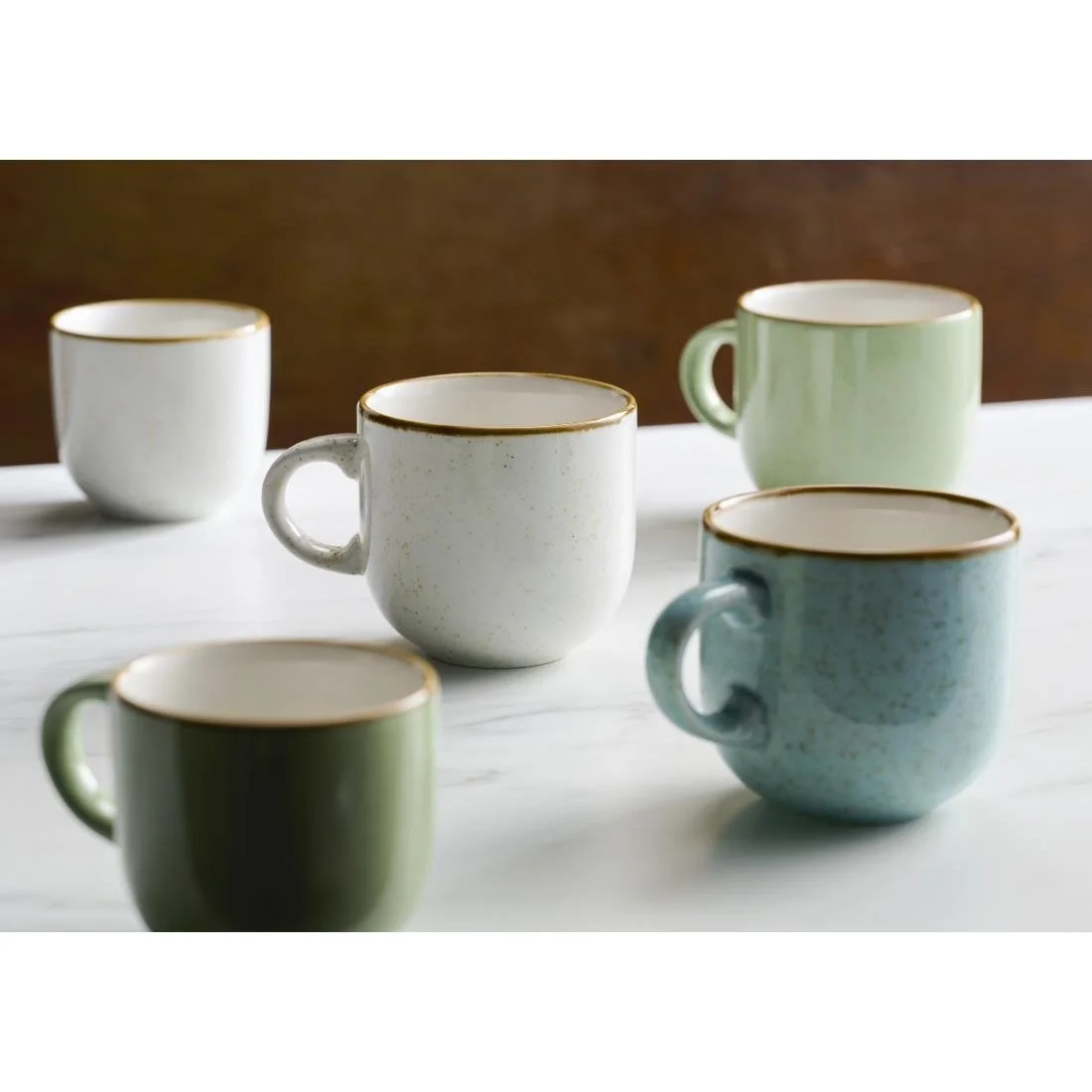 Churchill Stonecast Bubble Mugs Sage Green 440ml (6 Pack) - Image 4