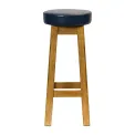 Everyday Wessex Weathered Oak High Stool with Bison Midnight Seat (2 Pack) - Image 1