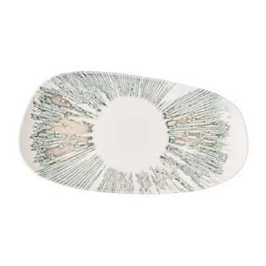 Churchill Lyra Organic Oblong Plates Pink Opal 350x185mm (6 Pack)