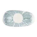 Churchill Lyra Organic Oblong Plates Blue Opal 350x185mm (6 Pack) - Image 1
