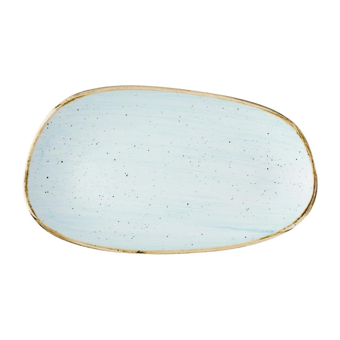Churchill Stonecast Opal Oblong Plates Duck Egg Blue 260x150mm (12 Pack) - Image 1