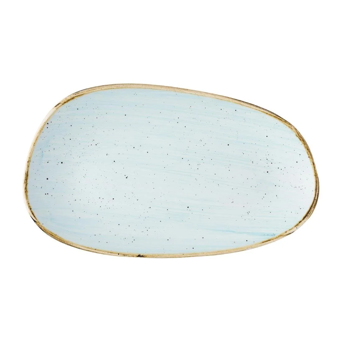 Churchill Stonecast Opal Oblong Plates Duck Egg Blue 220x130mm (12 Pack) - Image 1