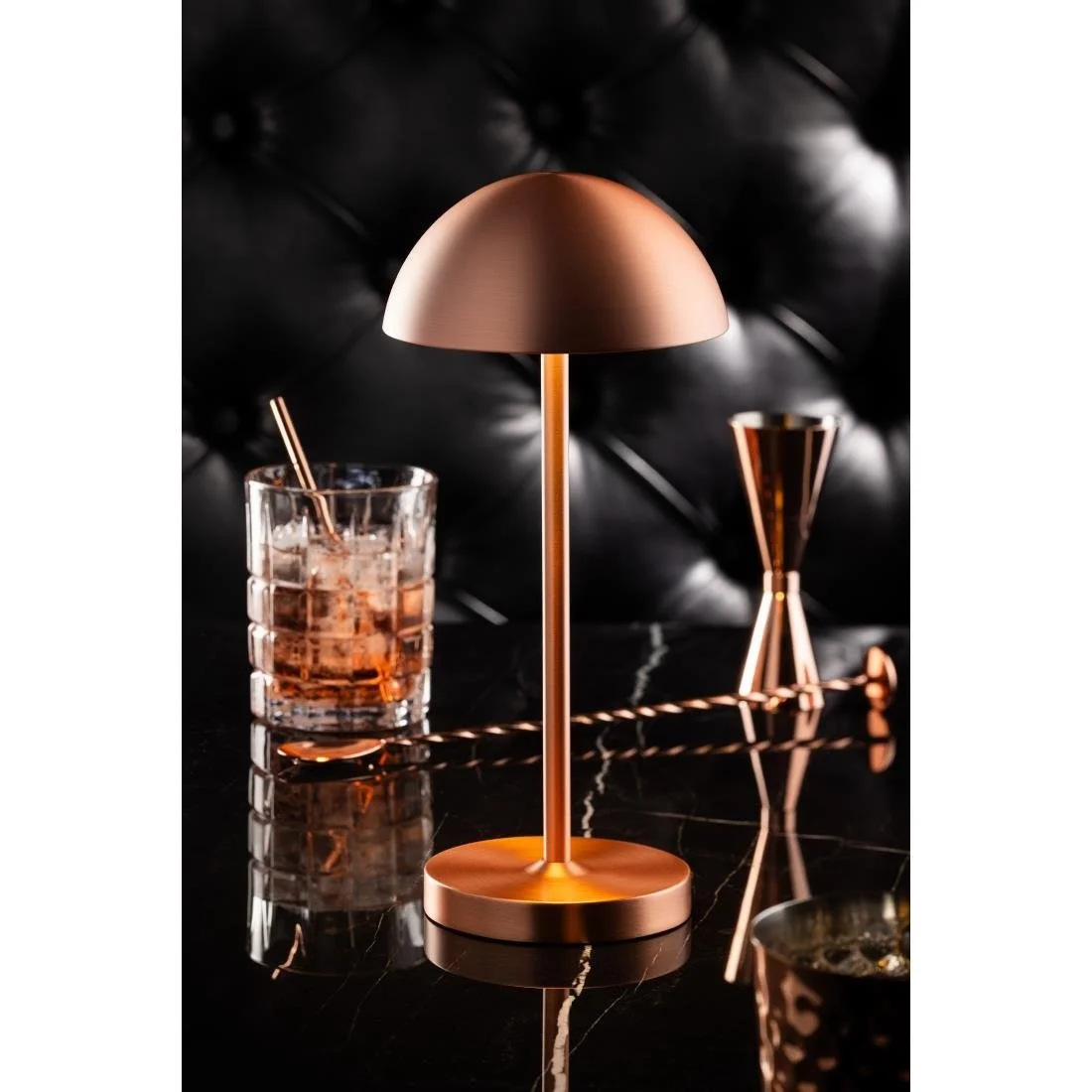 Utopia Tonga LED Cordless Table Lamps Brushed Copper 260mm (6 Pack) - Image 2