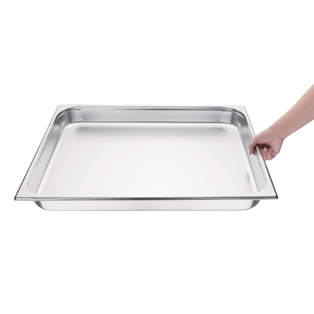 Vogue Stainless Steel 2/1 Double Size Gastronorm Pan 65mm