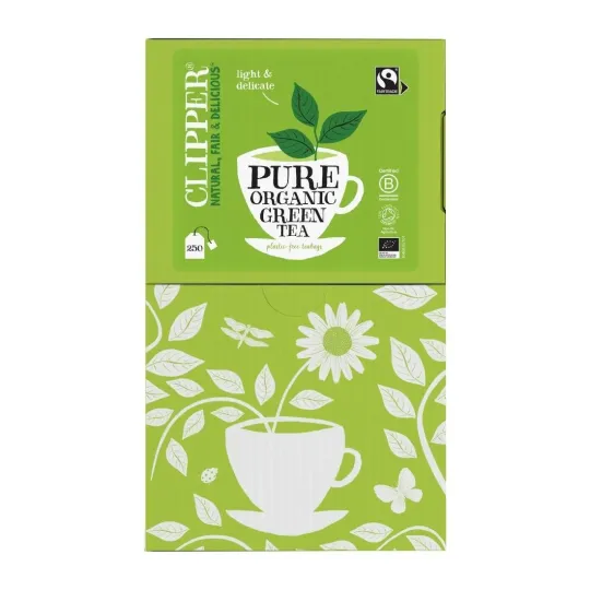Clipper Fairtrade Organic Green Tea - Envelope, String & Tag (250 pack)