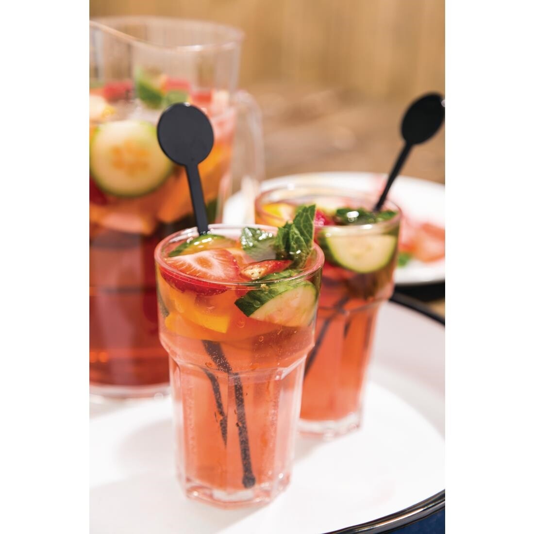 BBP Polycarbonate Nucleated American Highball Glasses Half Pint CE Marked