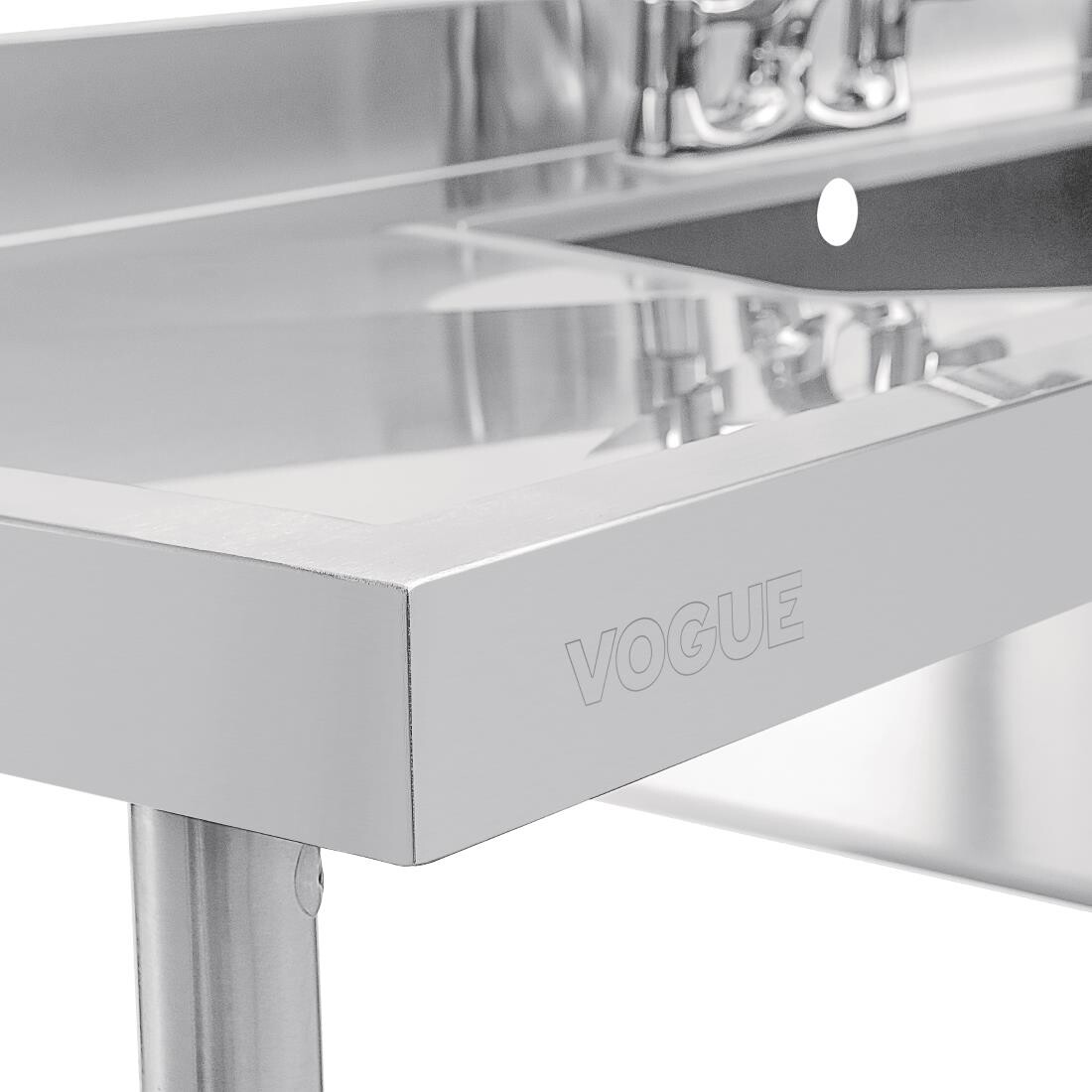 Vogue Stainless Steel Sink Double Bowl and Double Drainer 2400mm