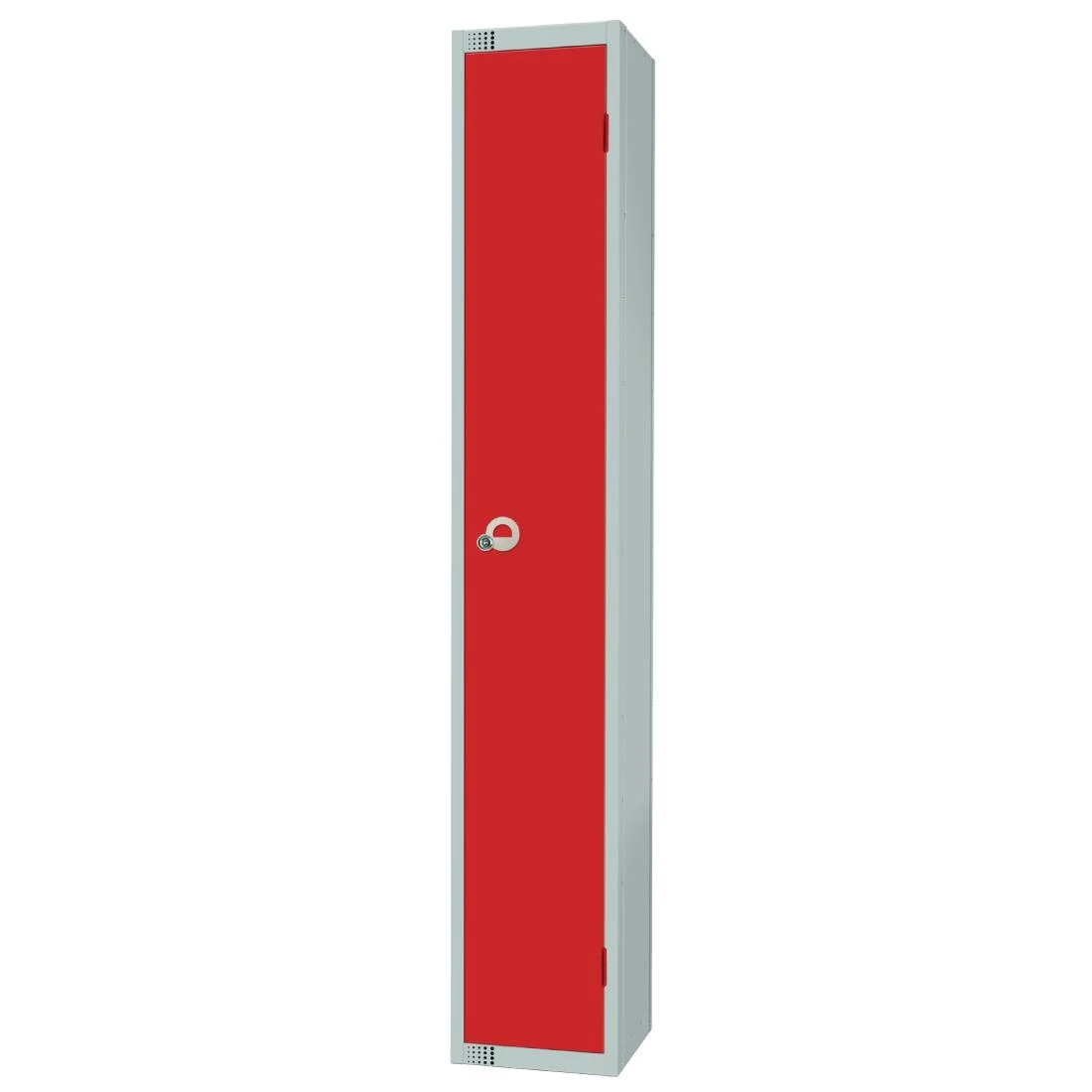 Elite Single Door Coin Return Locker with Sloping Top Red